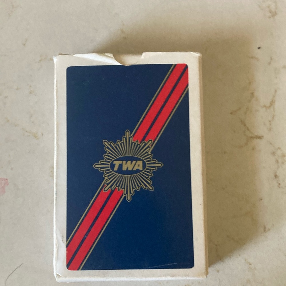 TWA airline vintage playing cards. Used. Complete deck